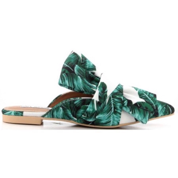 🆕Island Vibes Tropical Slip On Bow Mule Flats - Picture 3 of 5